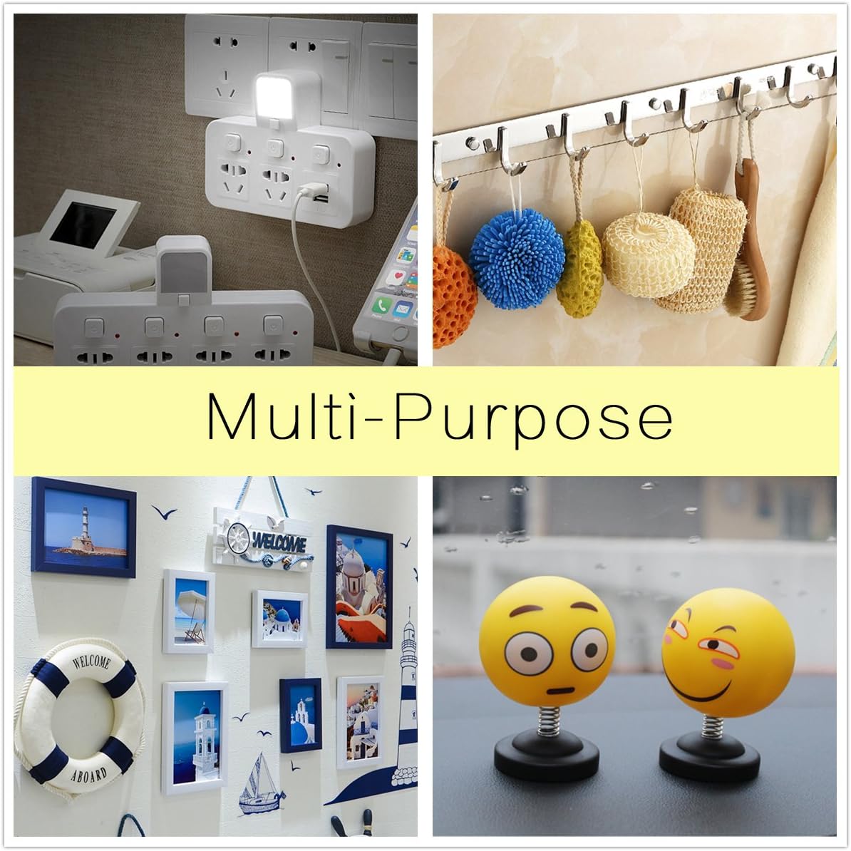 Double-sided foam pads, 50 pcs Double-sided adhesive foam pads Strong mounting tape, square and round, white and black