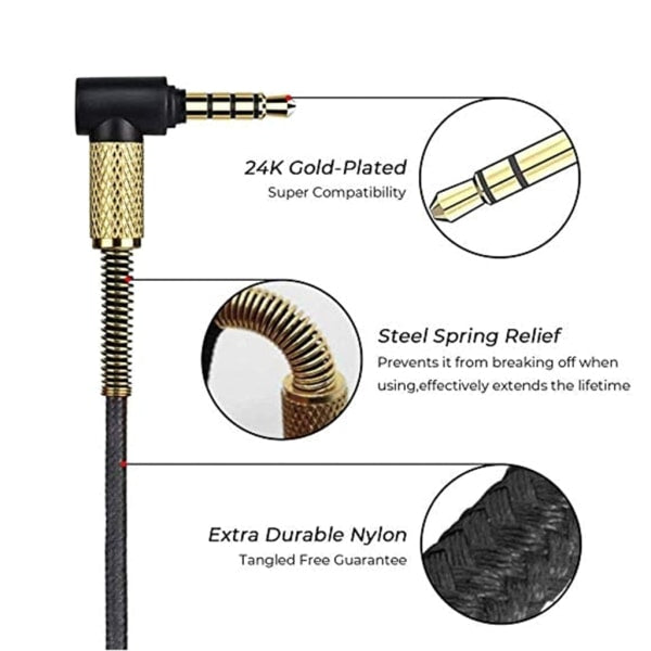 2.5mm to 3.5mm Headphone Cable for Momentum Over Ear 1/2/3 Headphone Cord Durable Wire with Volume Control and Microphone