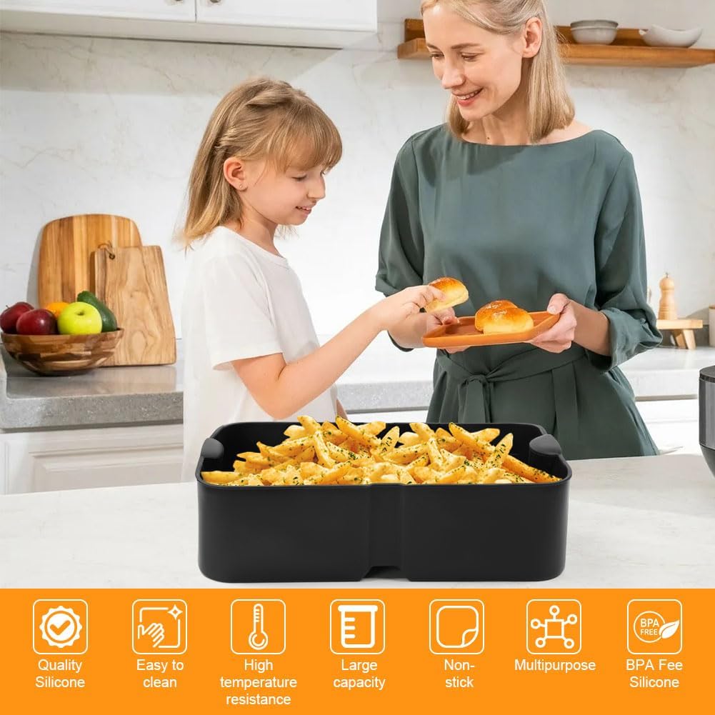 Silicone Molds for Air Fryer, Ninja Flex Drawer Air Fryer, Reusable for 10.4L