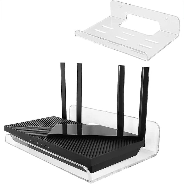 Wifi Router Shelf Wall Mounted Acrylic With Heat Sink For Home_max