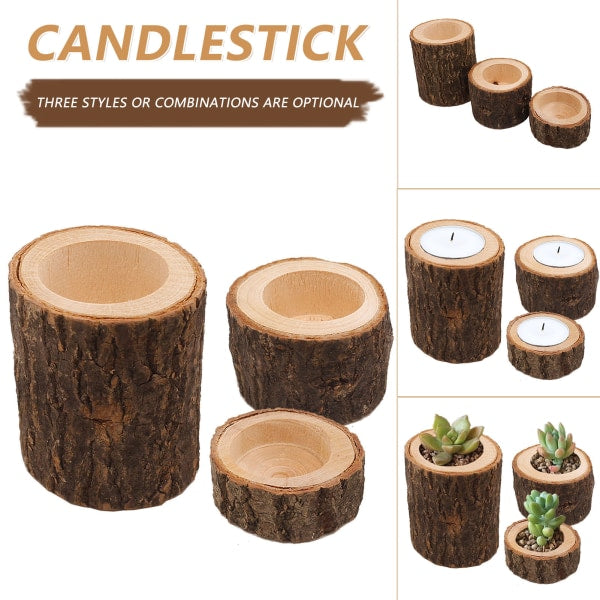 Wooden Candle Holder Rustic For Home Wedding Creative Decoration Comb