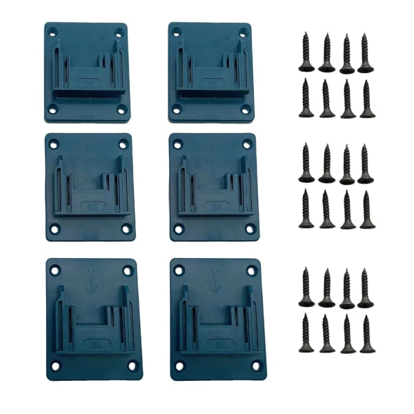 Set of 6 battery holders for Makita batteries: drill, wall mount for Makita drills 14.4V 18V wall storage tool