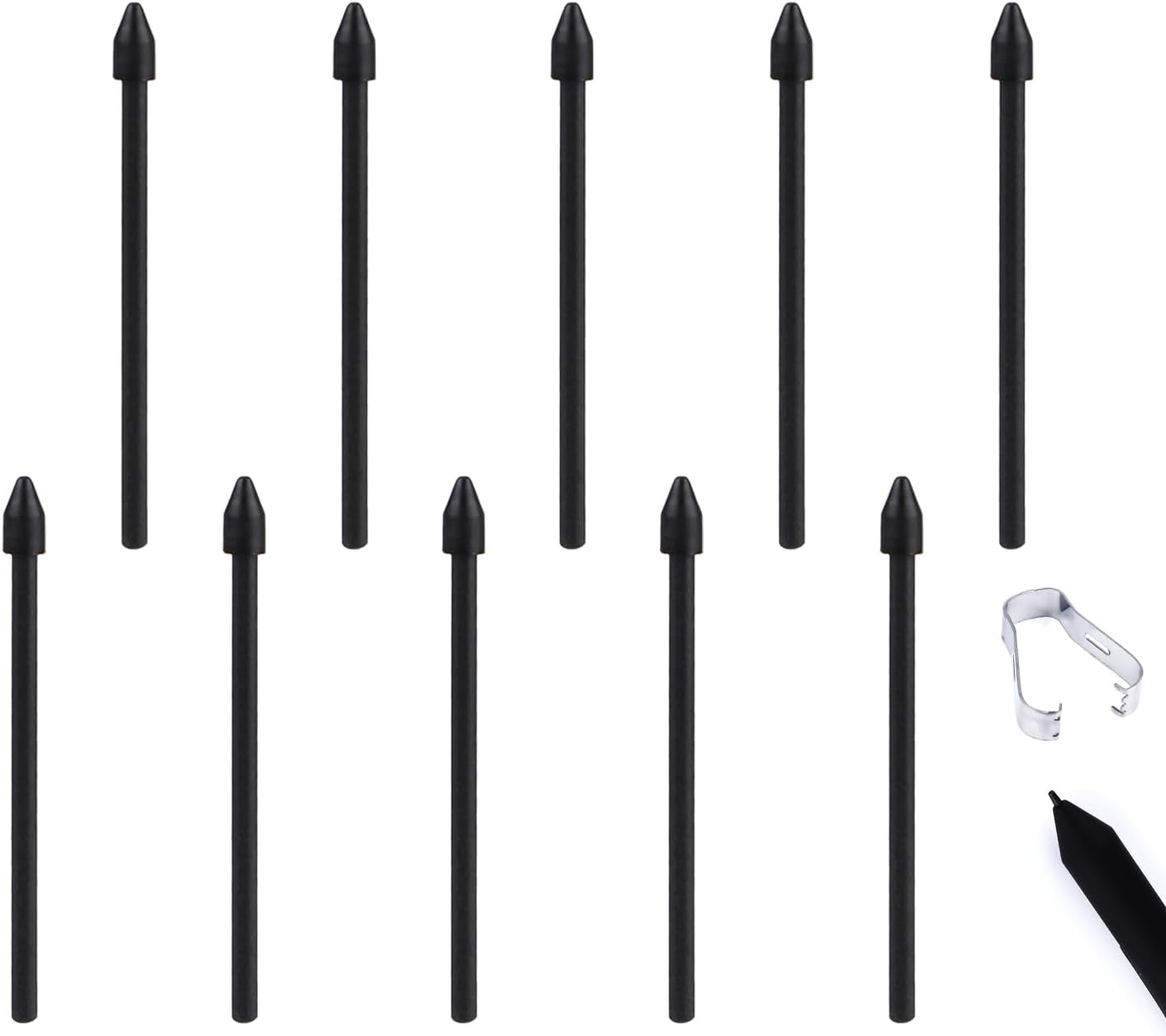 10pcs S Pen Nibs for Samsung Galaxy Tab S6 with Installation Tool Compatible with Samsung Galaxy Tab S7 & S7 Plus S8 & S8 Plus (Black) Black