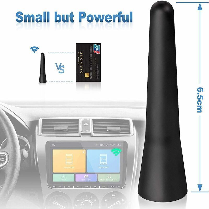 Car Antenna FM DAB Car Radio Antenna 6.5 cm Mini Short Car Antenna with Powerful FM/AM/DAB Reception Function,