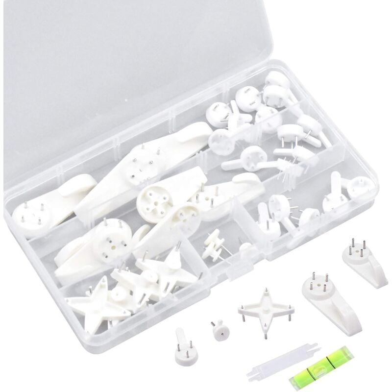 39 pcs Grooveless Wall Mounting Hooks, Picture Wall Hook, Picture Hanging Hook, Picture Hook, Wall Hooks for Hanging Photo Frames Paintings Clock