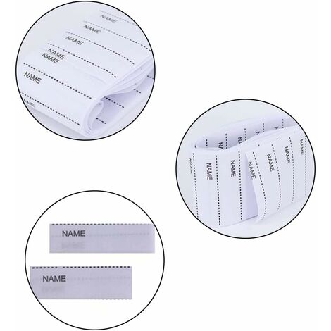 200 pcs iron-on labels woven labels Name labels with names to write labels School name labels, white,Fonepro