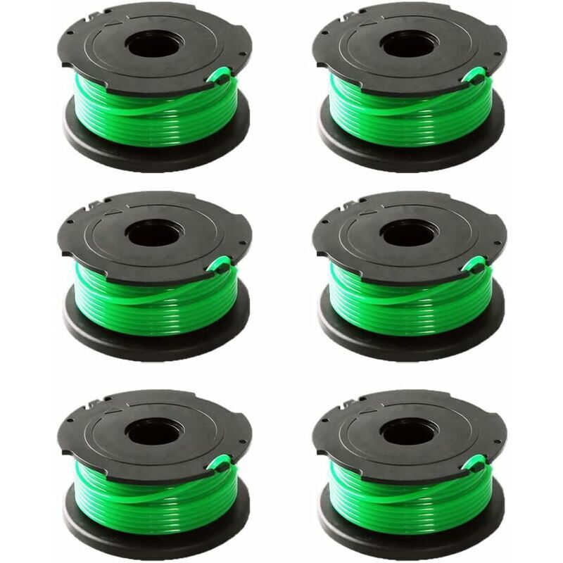Pack of 6 Green Line Spools for Black & Decker GL7033 GL8033 GL9035 A6482..DEBUNS Grass Trimmer