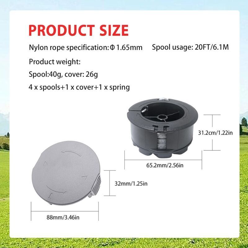 Set of 3 replacement spools for UniversalGrassCut 18V-26/18V-260/18/18-26/18-260, for F016800570 and 1600A01R5J (6 m, 1.6 mm)..DEBUNS