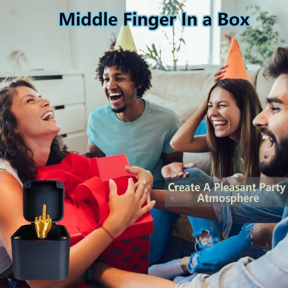 Middle Finger in a Box, Box of Middle Fingers, Middle Finger Surprise Gift, Joke Gift with Protruding Hand for Adults, for the Office (1 pc) 1Pcs