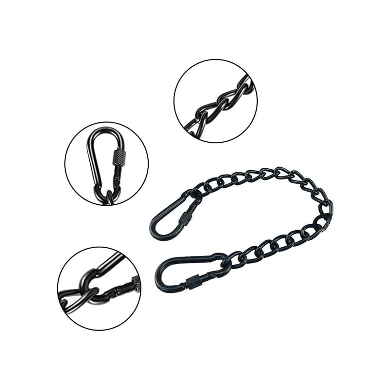 Stainless Steel Extension Chain for Hanging Chair with Two Carabiners - Extension for Hanging Chair and Hammock