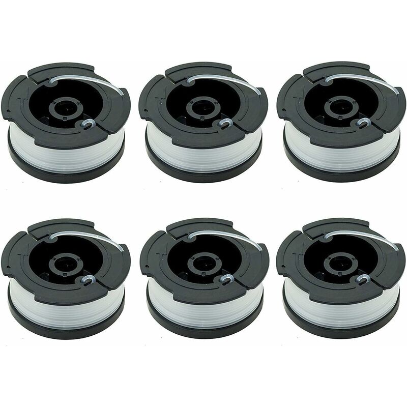 Black & Decker lawn mower spool, 6-pack, black