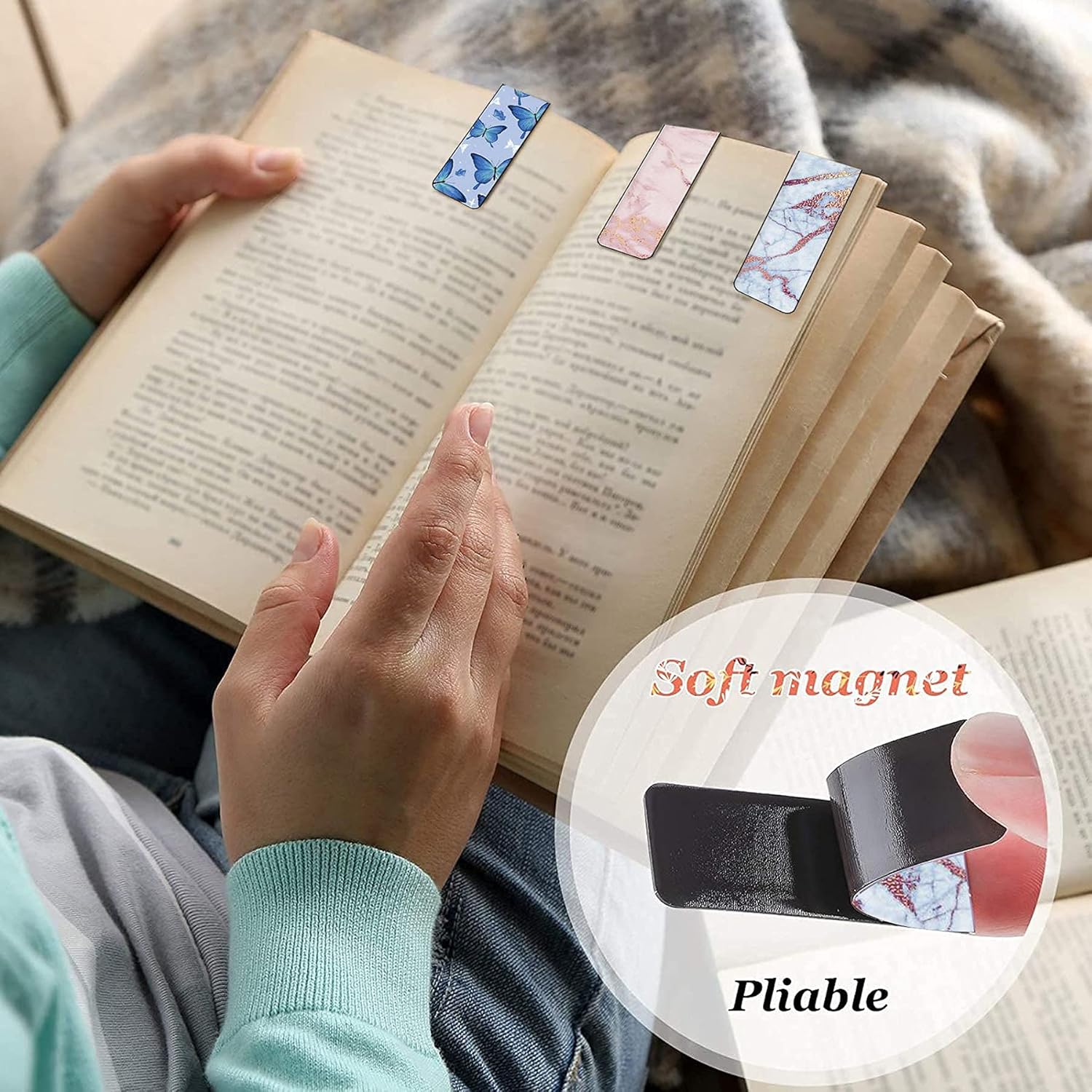 Magnetic Bookmarks, Magnetic Christmas Bookmarks, Colorful Magnetic Bookmarks for Kids, Page Markers, 30 Pieces