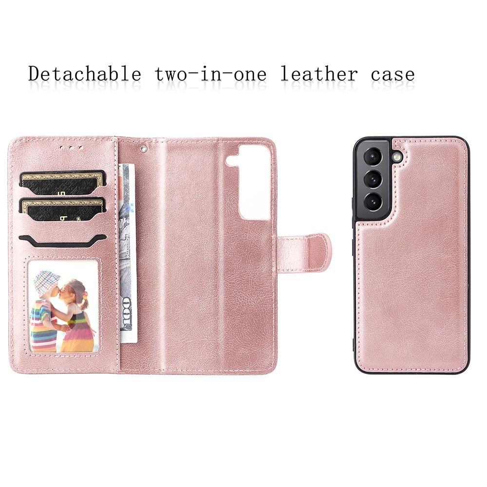 Compatible with Samsung S22 Magnetic 2-in-1 Phone Case/Wallet - Pink Pink gold Pink gold