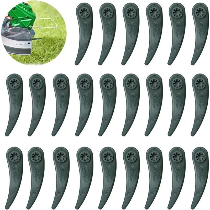 24-pack Bosch Grass Trimmer Blades for Bosch Durablade Art 23-18 LI Art 26-18 LI Grass Trimmers, Replacement Blades for Grass Trimmer. green Toothed edge