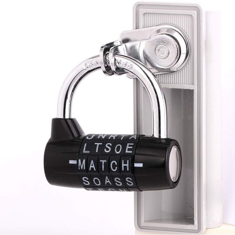 Combination Lock, Code Lock, Waterproof and Rustproof Combination Lock for Families, Schools, Businesses, Cabinets and Other Places (5 Letter Lock)