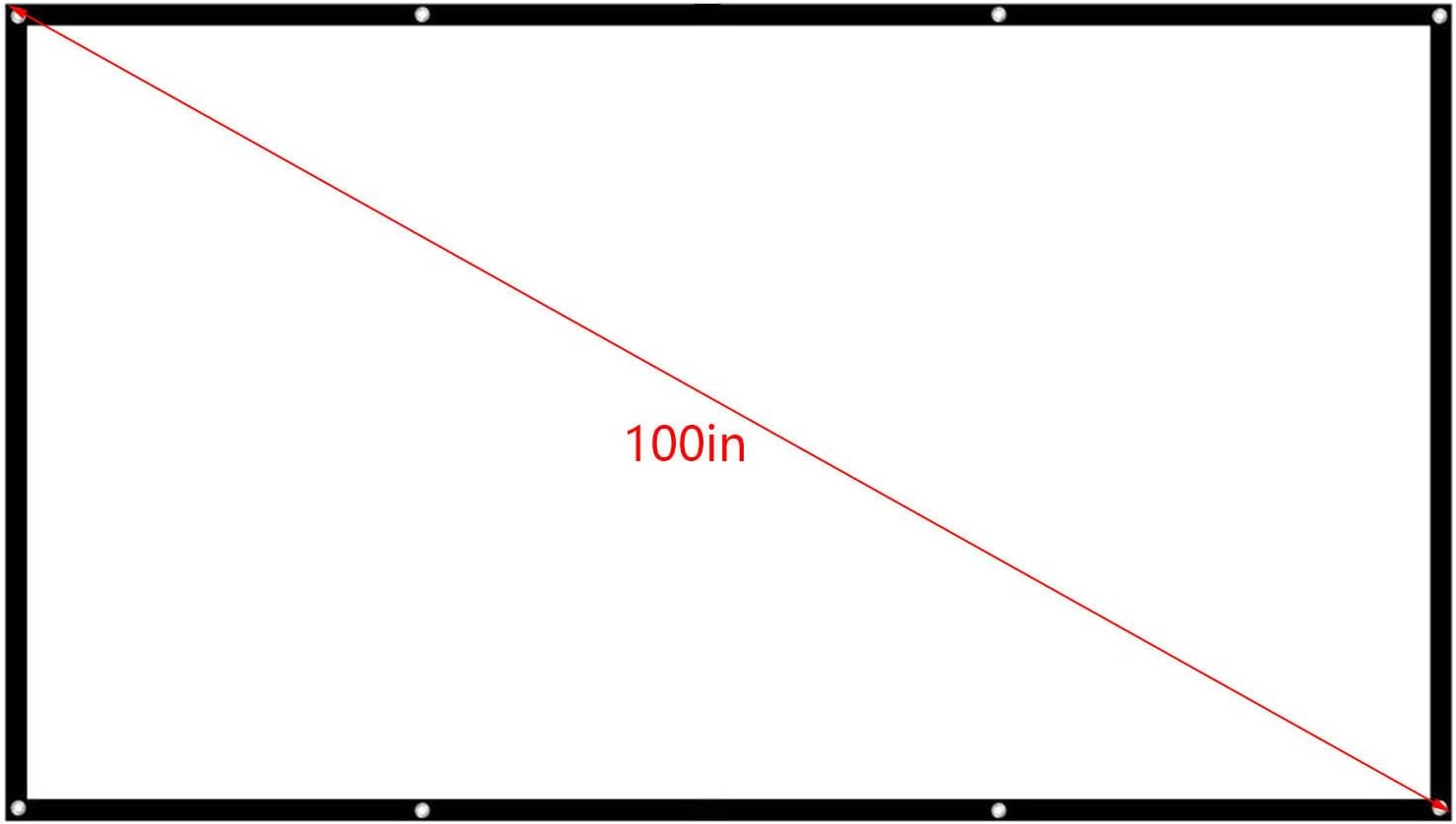 60 Inch 84 Inch 100 Inch Projector Screen 16:9 Foldable Portable Projection Screen Movie Projector Screen for Home Theater Outdoor Indoor (100 Inch) 100 Inch