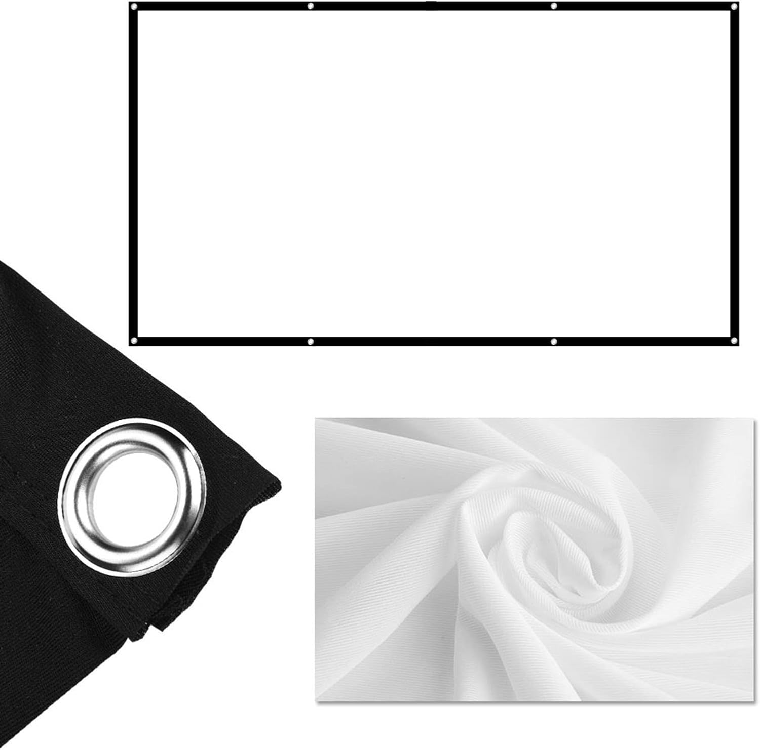 60 Inch 84 Inch 100 Inch Projector Screen 16:9 Foldable Portable Projection Screen Movie Projector Screen for Home Theater Outdoor Indoor (100 Inch) 100 Inch