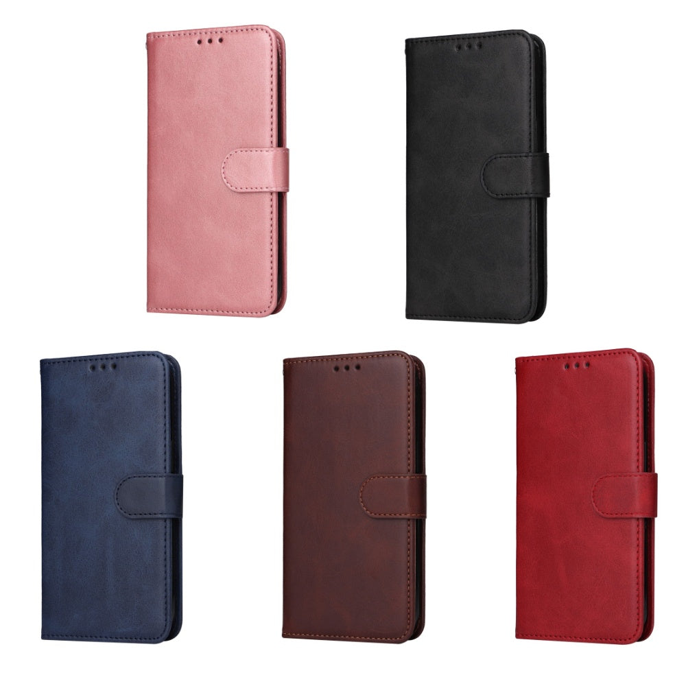SKALO Samsung A55 5G PU Leather Wallet Case - Multiple Colors Black