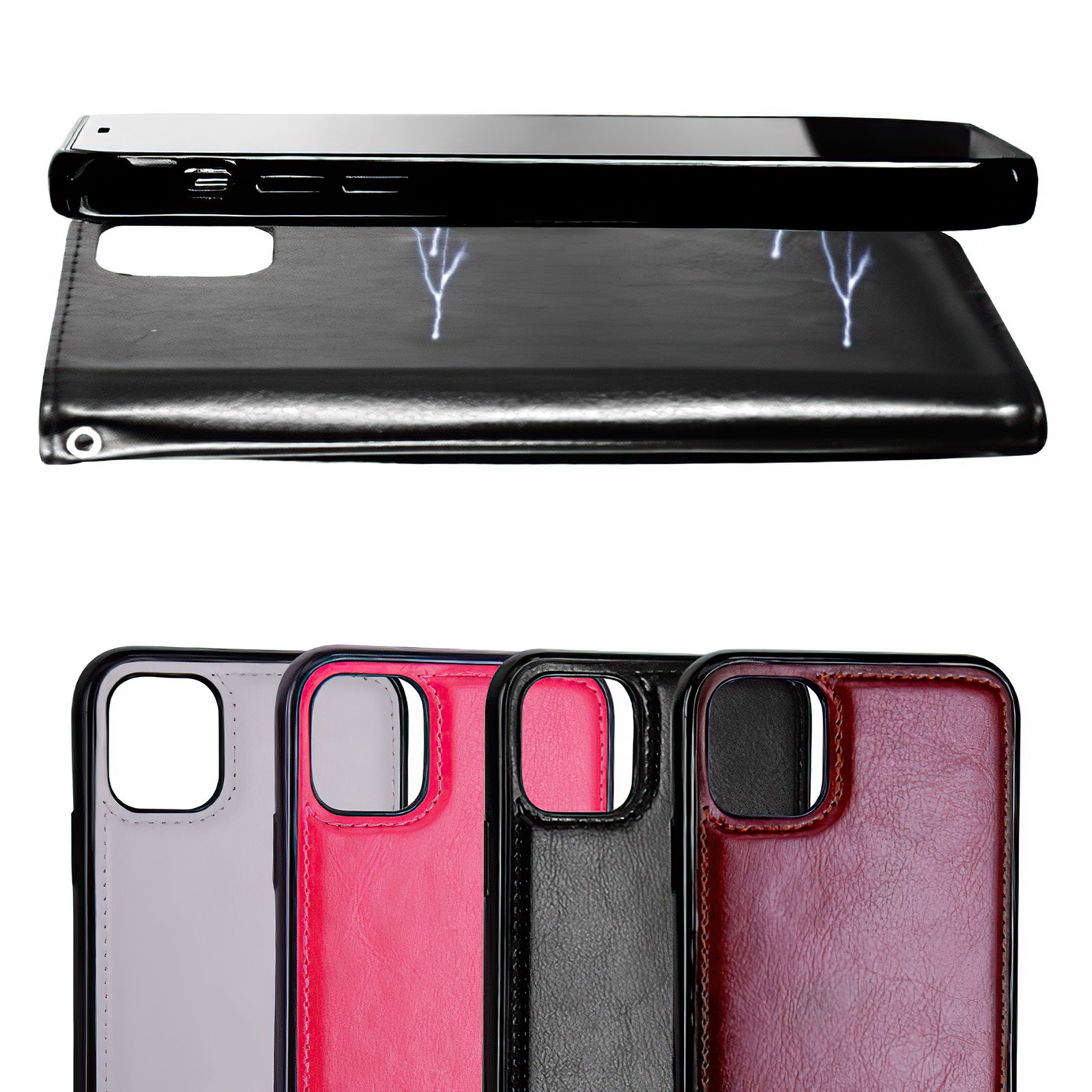 iPhone 12 - Leather Case / Protection Pink