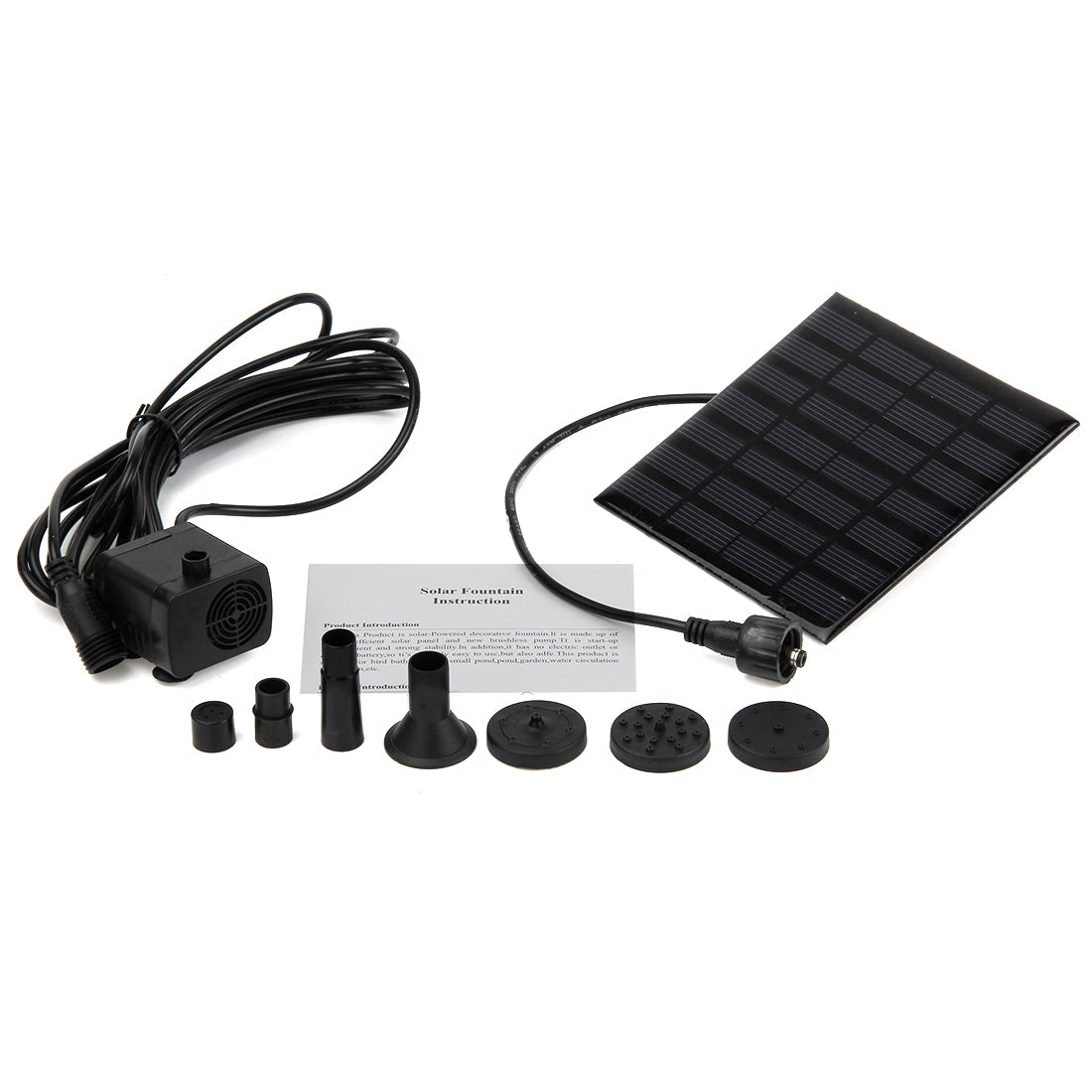 Solar-powered water pump with fountain function – 16 cm panel