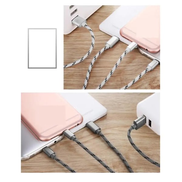 2m Gray USB Type C Fast Charging Cable Compatible with Samsung S21 S22 S23