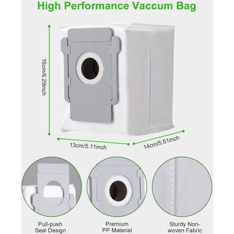 iRobot Roomba i7 i3 i4 i6 j7 i8 S9 E5 E6 E7 Clean Base Vacuum Cleaner Bags, 10-pack