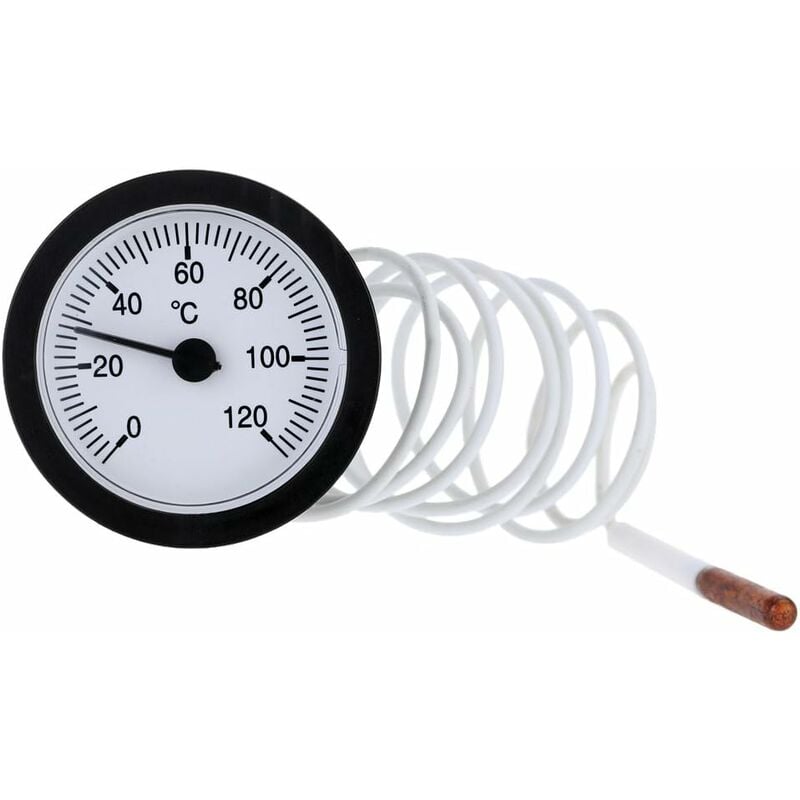 Dial Thermometer Capillary Temperature Gauge with 1m Sensor 0-120°C for Measuring Liquid Water