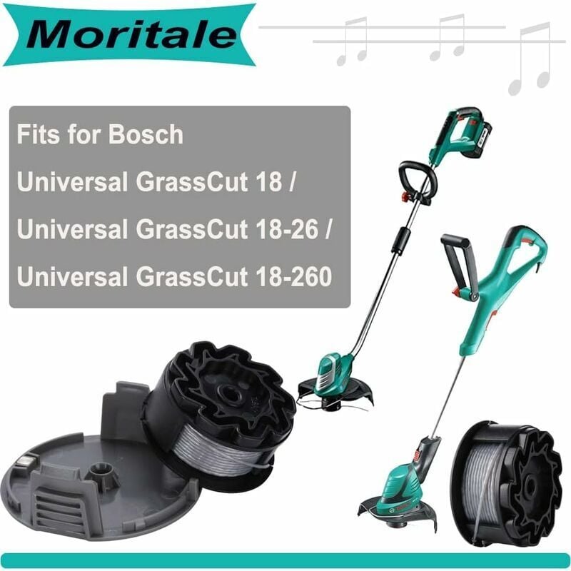 2-pack UniversalGrassCut Trimmer Line for BOSCH 18-26 18-260, Compatible with F016800570, Includes Guard