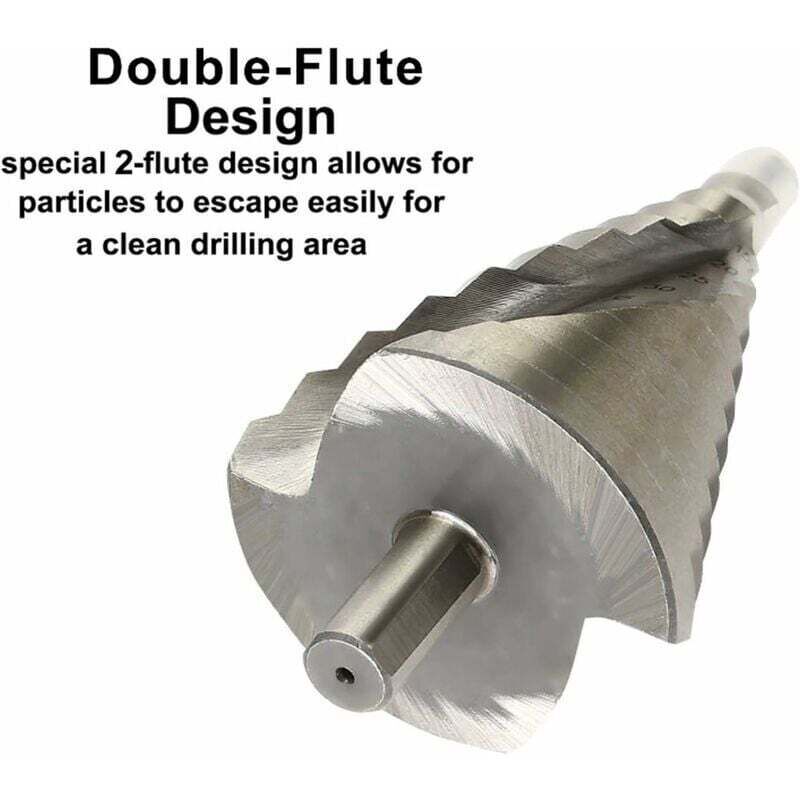 Twist Drill Set 6-60mm for Metal, Wood, Plastic - Compatible with HSS Cone Drills