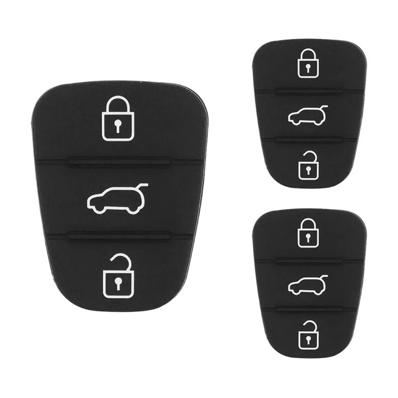 2pcs Silicone Key Case Compatible with Kia Sportage Cee'd Picanto Rio & Hyundai i10 i20 i30 ix20 ix35 - 3 Buttons Remote Control Cover