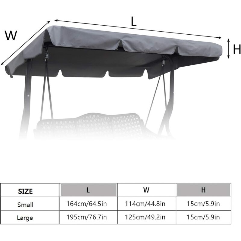 Universal Waterproof Swing Cover Replacement for 3-Seater Garden Swing, UV Protection