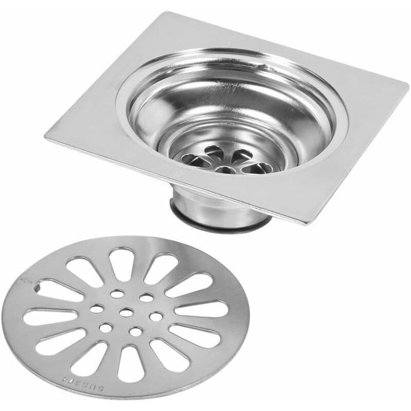 Thick Stainless Steel Floor Drain Anti-odor Square Shower Drain for Bathroom 100 100mm (Style : 3)