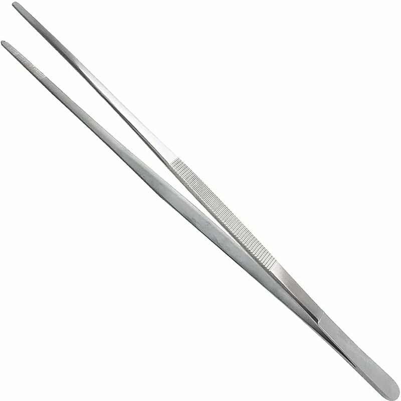 Extra 30cm / 12 inch Long Stainless Steel Tweezers with Precision Serrated End for Aquaristik, Gardening, Kitchen, Industrial Work and Use