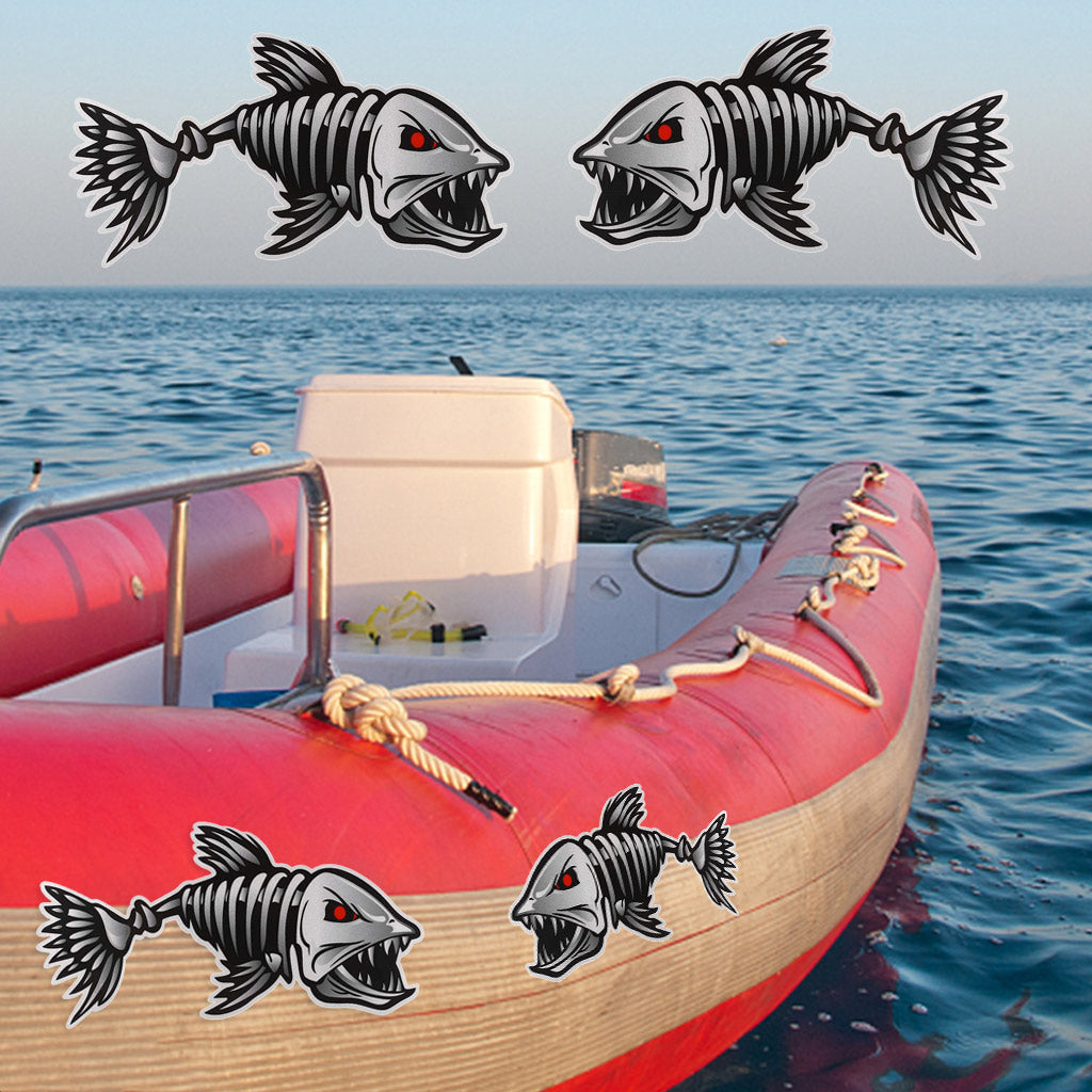2pcs/set Fishing Boat Decals Sticker Car Decal Boat Decals for Kayak Fishing Car Reflective Decals Accessories 25*13cm