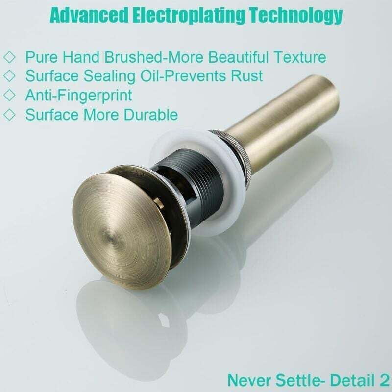 G1 1/4\" Pop-up Retro Sink Plug Waste Click-clack Drain with Overflow Bronzed Brass Universal Sink Drain Valve Basin Siphon - with Overflow