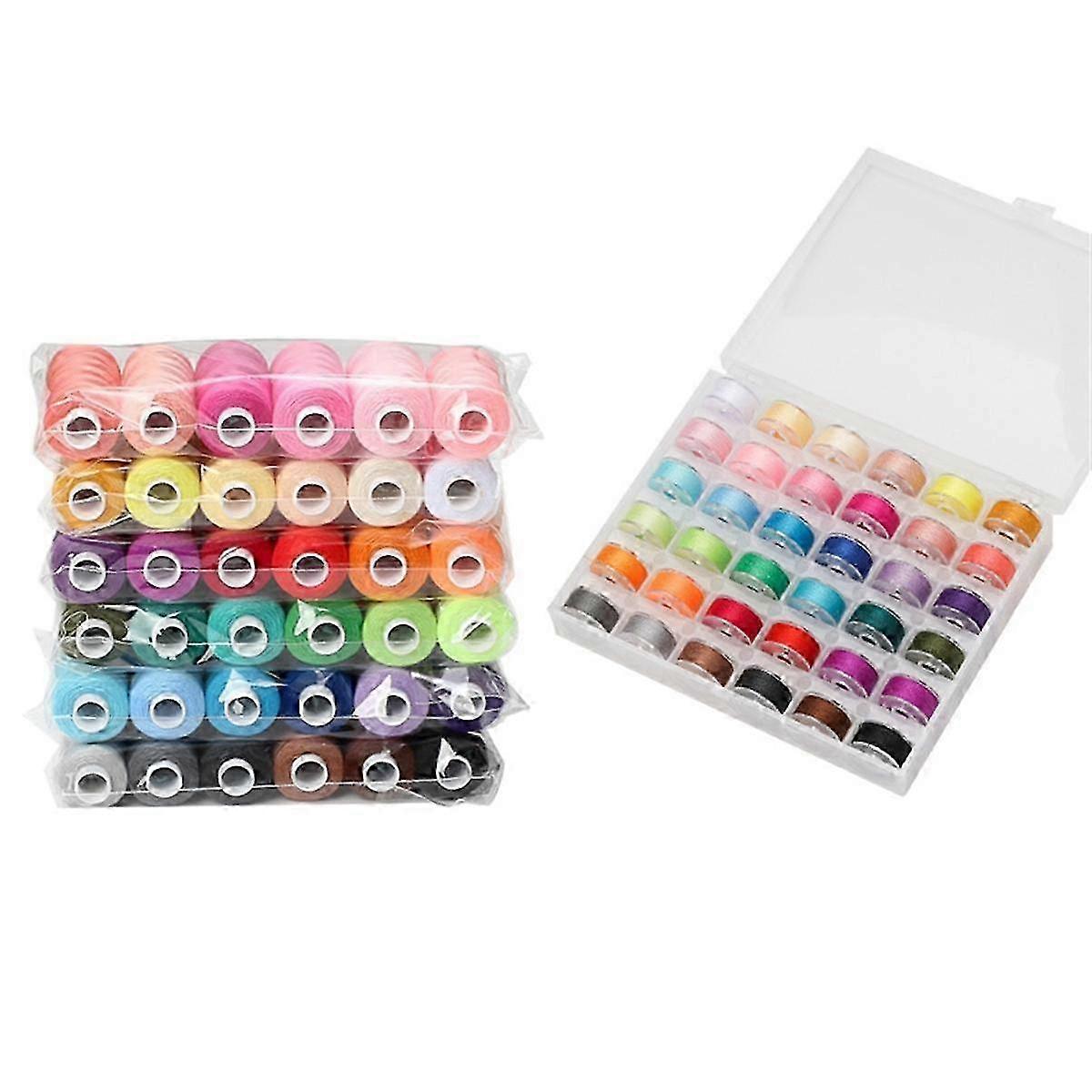 72 pcs Sewing Thread Set, 36 Colors Sewing Machine Threads, Pre-Wound Spools Sewing Thread Set, 365 Meters Per Spool