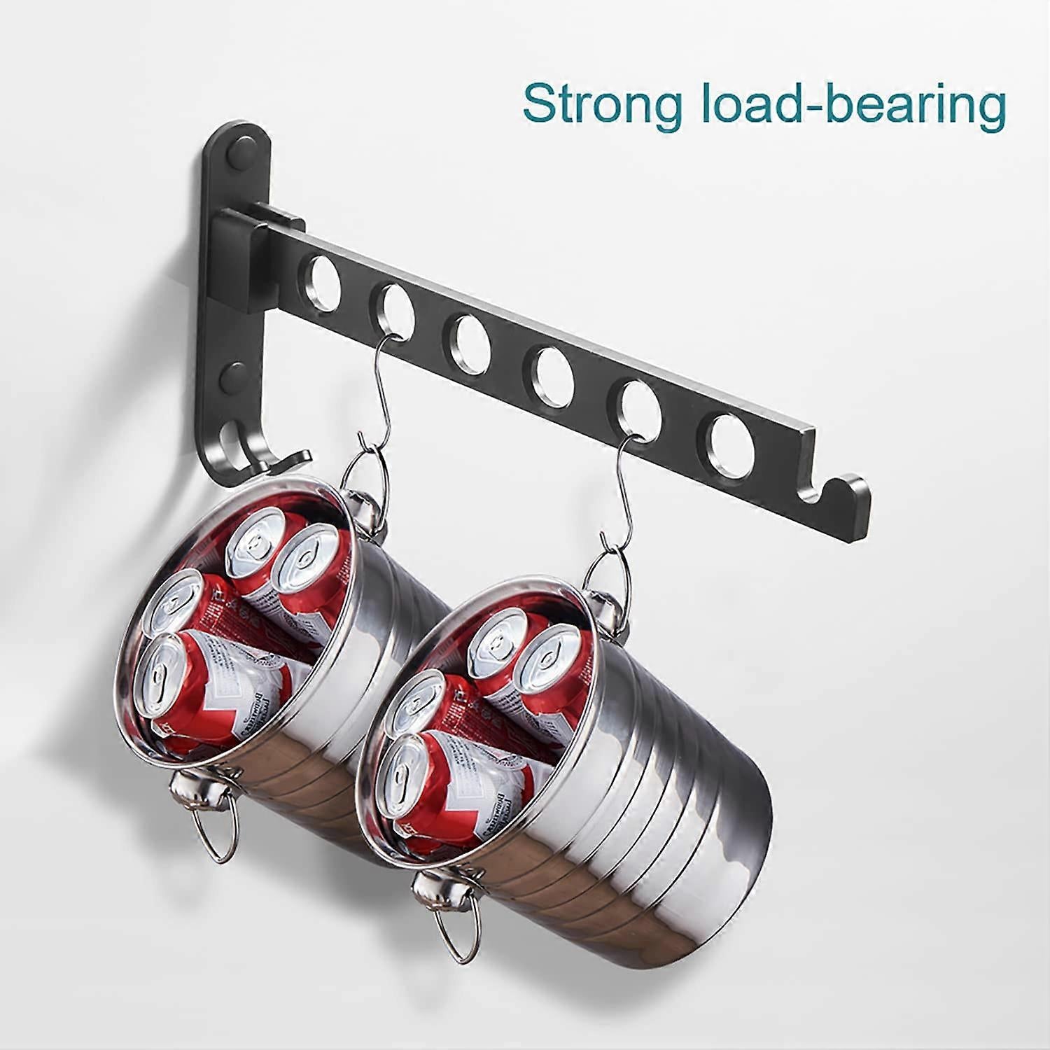 Foldable Clothes Hook, Wall Mounted Clothes Rack, Wall Hook, Foldable Hook for Balcony, Bathroom, Laundry Room (Black, 1-pack)—yux