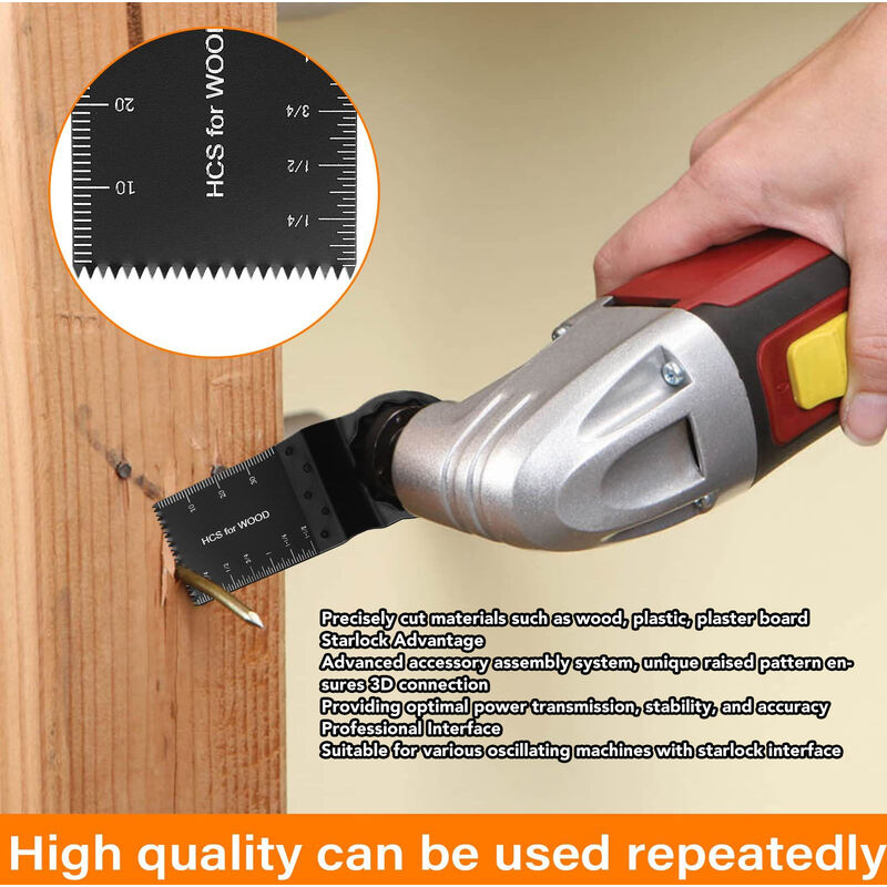 10pcs Oscillating Saw Blades, Oscillating Multitool Accessory Set, Universal Saw Blade for Dremel, Bosch, Makita, Fein