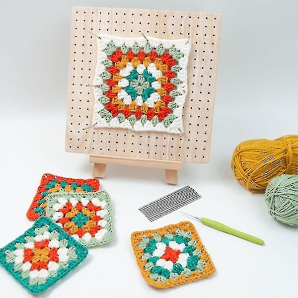 Boutique Wooden Crochet Blocking Board Knitting Blocking Mat with Bar Needles for Knitting & Crocheting