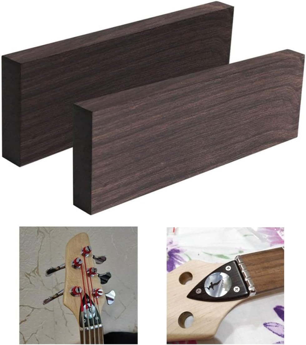 Wood blank ebony wood wood glossy fade-resistant musical instrument ebony blank DIY material 2 pcs