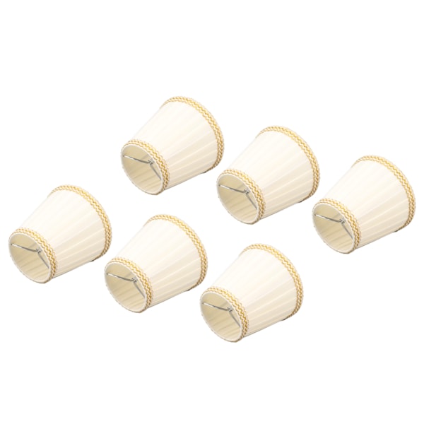 6pcs Small Lampshades Clip On Drum Light Shade Fabric For Chandeliers Light Bulbs Lighting Accessories