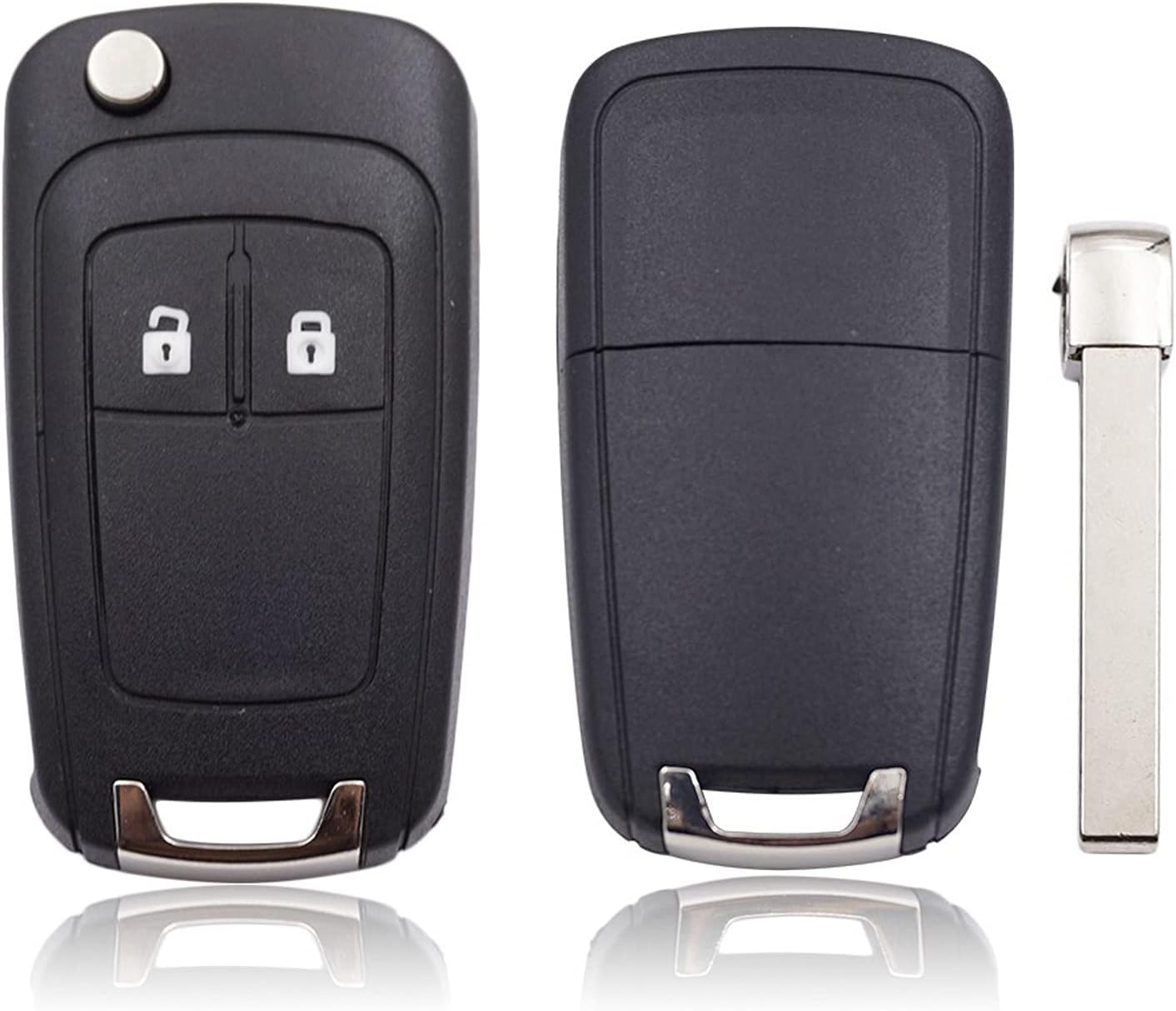 Remote Control Car Key Case Replacement Compatible with Vauxhall Opel Astra Insignia Vectra Zafira Meriva Mokka Key Shell (With Blade) 2 Buttons 2pcs