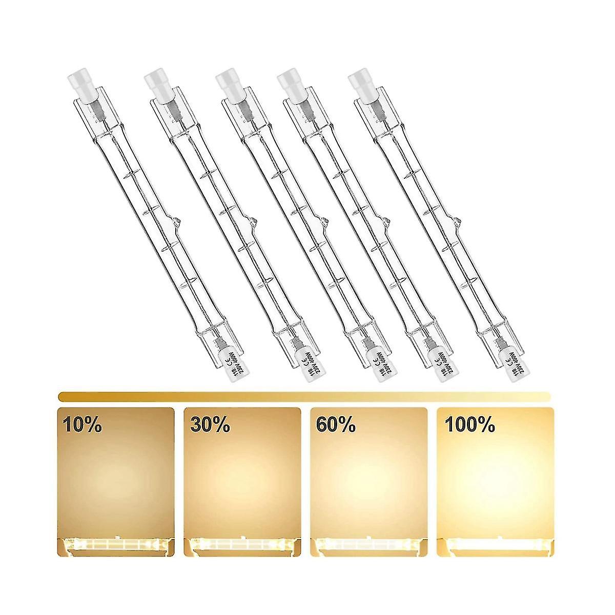 5-pack R7s 118mm 200W 230V, R7s Halogen Linear Light Source, Dimmable Halogen Lamp for Construction Works_MGF 200W