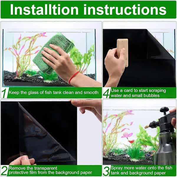 /NN/ Aquarium Background | Static Adhesive Black Aquarium Poster | Aquarium Poster