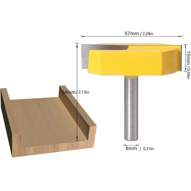 Router, Edge Router, 8mm Router, Bottom Cleaning Router, T-Slot Routers, 8x57mm Bottom, Yellow Blade, from DE