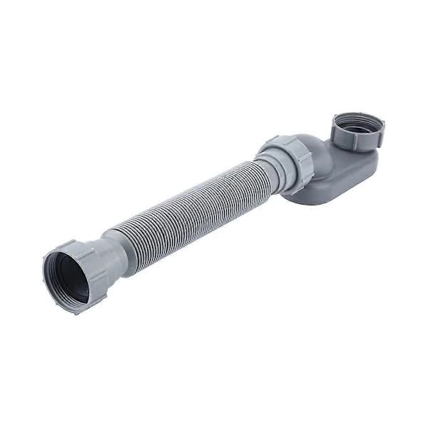 Low Profile 1 1/2 P-Trap Flexible Bathtub Shower Drain Pipe Flat P-Trap Freestanding Bathtub Drain For Bath Tub Drain Gray