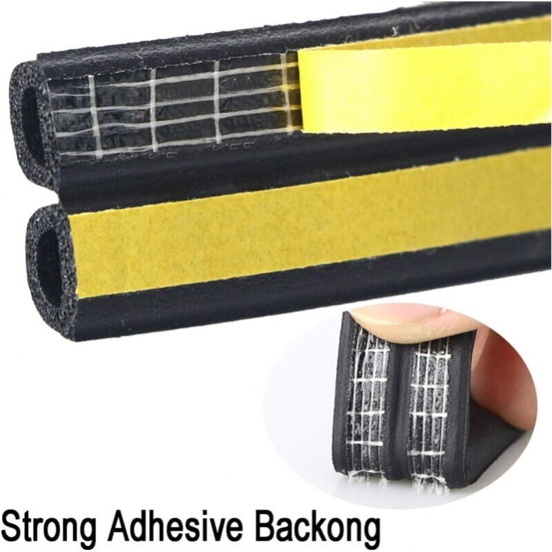 Black 6 meter D-profile Weather Strip, Door and Window Seal with Strong Adhesion, Soundproof and Weatherproof