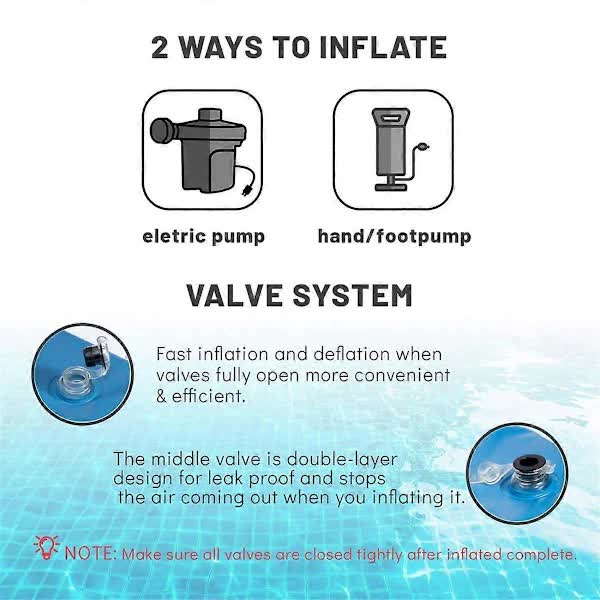 Extra thick winter air cushion for above ground pools, prevents ice damage Blue