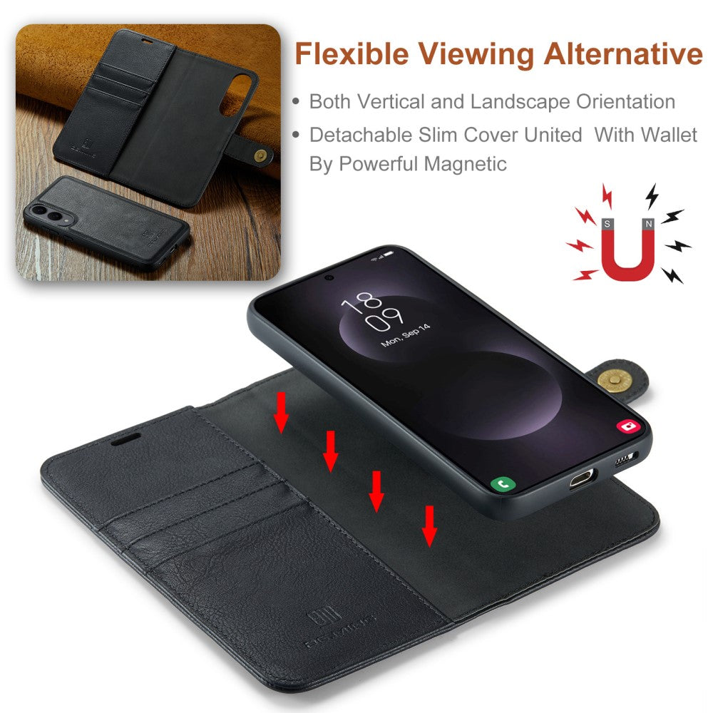DG.MING 2-in-1 Magnetic Wallet Samsung Galaxy S25 Edge Black_max