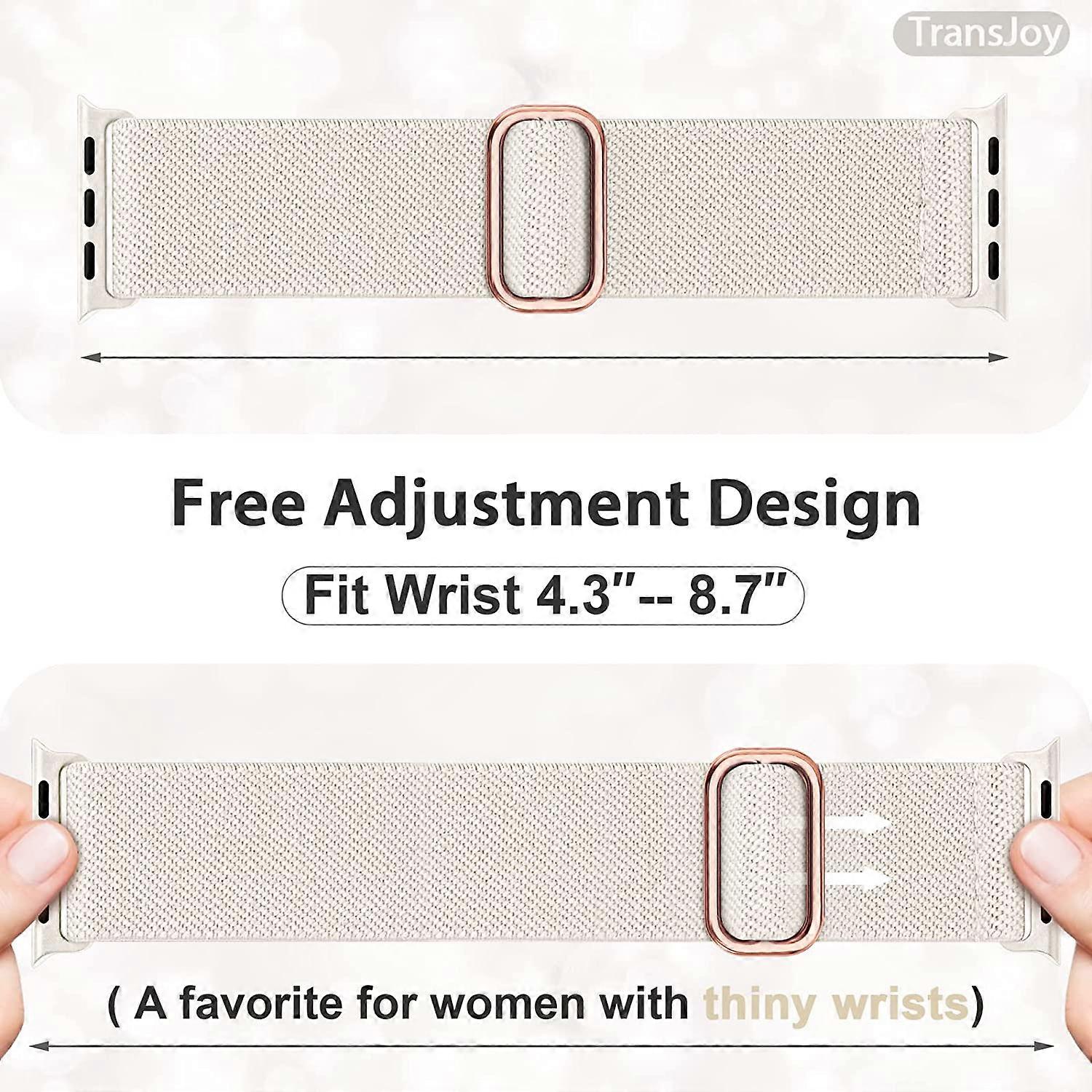 5-pack Nylon Stretch Band Compatible with Apple Watch 42mm 44mm 45mm Women Men, Fabric Elastic Bracelet Solo Loop Band for iWat—max